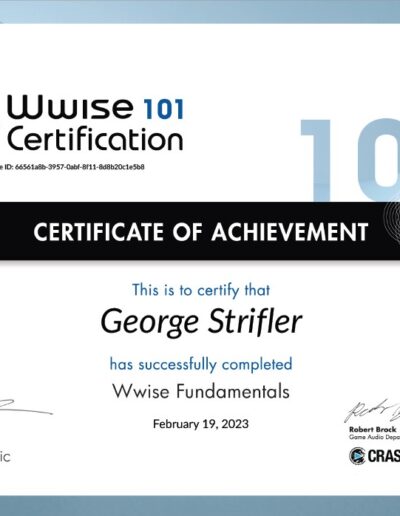 Wwise 101 Certificate