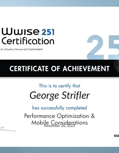 Wwise 251 Certificate